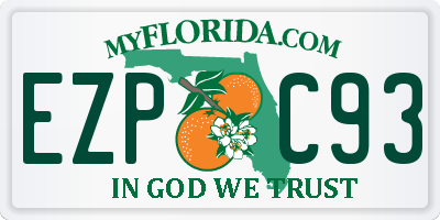 FL license plate EZPC93