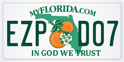 FL license plate EZPD07