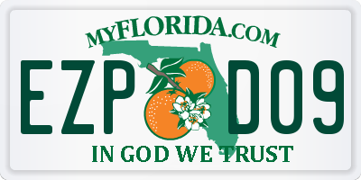 FL license plate EZPD09