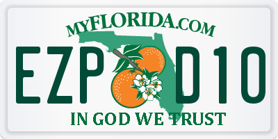 FL license plate EZPD10