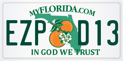 FL license plate EZPD13