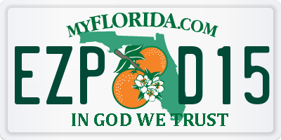 FL license plate EZPD15