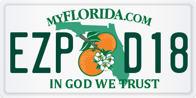 FL license plate EZPD18