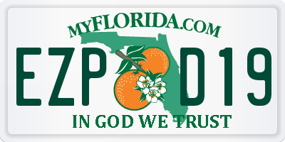 FL license plate EZPD19