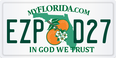 FL license plate EZPD27