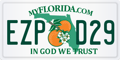 FL license plate EZPD29