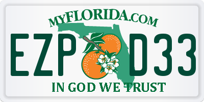 FL license plate EZPD33