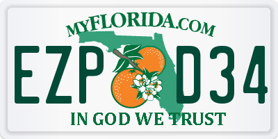 FL license plate EZPD34