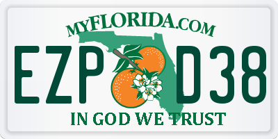 FL license plate EZPD38