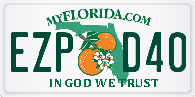 FL license plate EZPD40