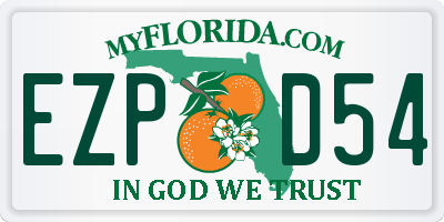 FL license plate EZPD54