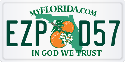 FL license plate EZPD57