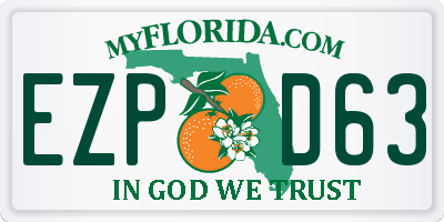 FL license plate EZPD63