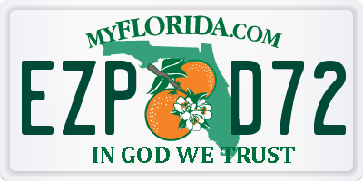 FL license plate EZPD72