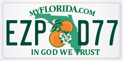 FL license plate EZPD77