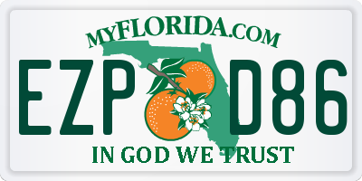 FL license plate EZPD86