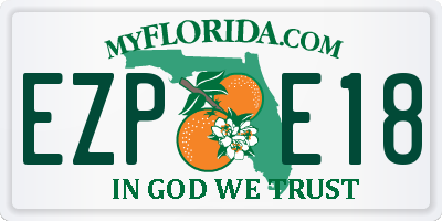 FL license plate EZPE18