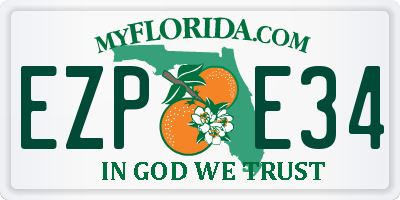 FL license plate EZPE34