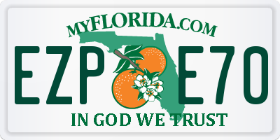 FL license plate EZPE70