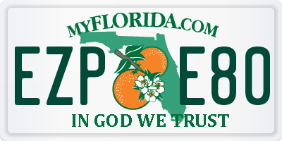 FL license plate EZPE80