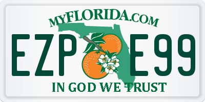 FL license plate EZPE99