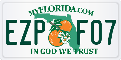 FL license plate EZPF07