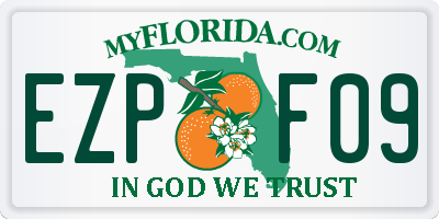 FL license plate EZPF09