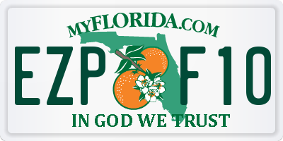 FL license plate EZPF10