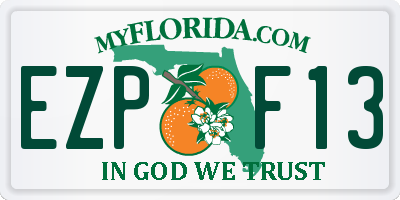 FL license plate EZPF13