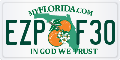 FL license plate EZPF30