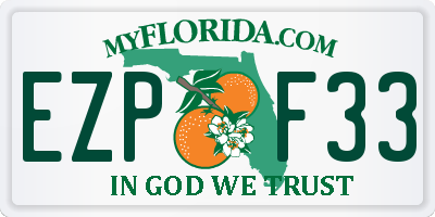 FL license plate EZPF33