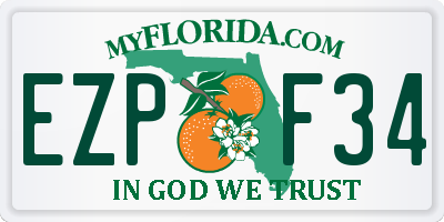 FL license plate EZPF34