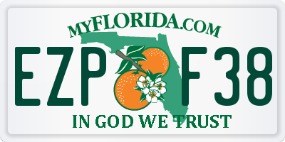 FL license plate EZPF38