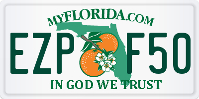 FL license plate EZPF50