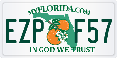 FL license plate EZPF57