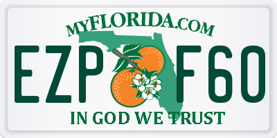 FL license plate EZPF60