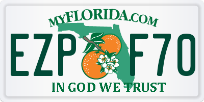 FL license plate EZPF70