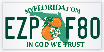 FL license plate EZPF80