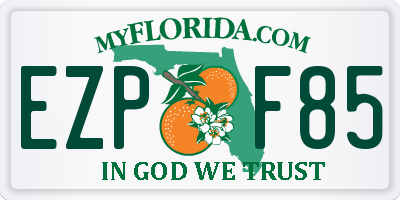 FL license plate EZPF85