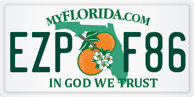 FL license plate EZPF86