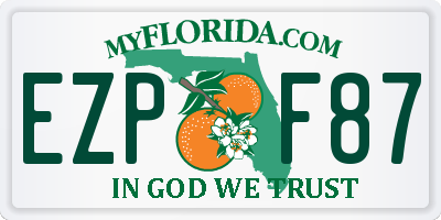 FL license plate EZPF87