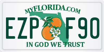 FL license plate EZPF90