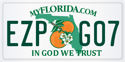 FL license plate EZPG07