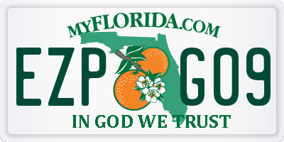 FL license plate EZPG09