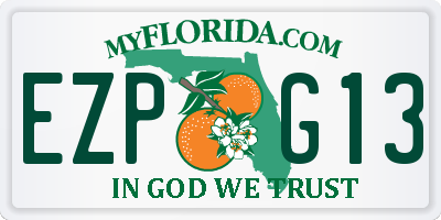 FL license plate EZPG13