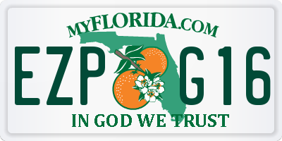 FL license plate EZPG16