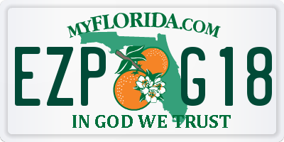 FL license plate EZPG18