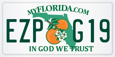 FL license plate EZPG19