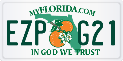 FL license plate EZPG21