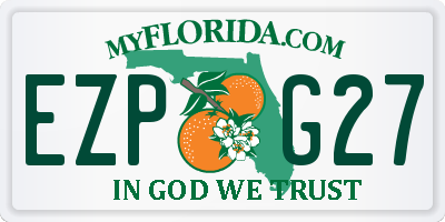 FL license plate EZPG27